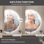 48"×34" LED Bathroom Mirror with Lights, Large Lighted Half Circle Bathroom Mirror-with Backlit, 3 Colors, Dimmable, Anti Fog, Shatter-Proof Modern Decor Vanity Mirrors