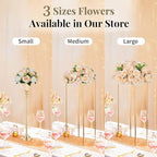 NUPTIO Flower Ball Arrangement Bouquet - 2 Pcs 15.7 inch Diameter Champagne Fake Flowers Roses Balls for Centerpieces Tables - Artificial Rose Arrangements for Wedding Centerpiece Table Decorations