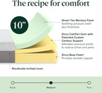 ZINUS 10 Inch Ultima RV Memory Foam Mattress [New Version], Short Queen, Fiberglass Free, Medium Firm Feel, Breathable Memory Foam, Certified Safe Foams & Fabric, Mattress in A Box