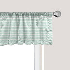 Ambesonne Pastel Window Valance, Horizontal Wavy Lines White Striped Abstract Soft Toned Nautical Art Display, Curtain Valance for Kitchen Bedroom Decor with Rod Pocket, 42" x 12", Almond Green White