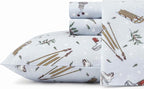 Eddie Bauer - Twin Sheets, Cotton Flannel Bedding Set, Brushed For Extra Softness, Cozy Home Decor (Snow Days, Twin)