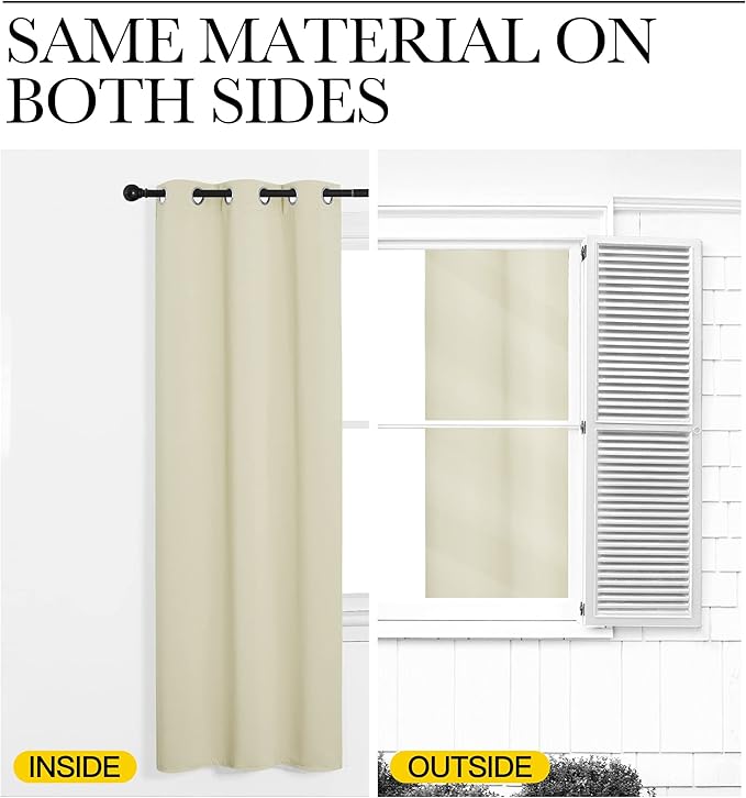 NICETOWN Privacy Room Separating Divider, Wall Space Dividers Curtain Screen Partition for Rooms, Sound Barriers, Sliding Door Insulated Curtain, Beige, 10ft Wide x 7ft Long