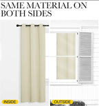 NICETOWN Wall Dividers for Rooms, Room Divider Curtain Screen Partition, Function Thermal Blackout Patio Door Panel, Sliding Door Insulated Curtain for Theater, Beige, 8.3ft Wide x 9ft Long