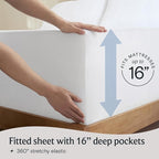 LuxClub 4 PC Queen Sheet Set, Deep Pockets Wrinkle Free Cooling Bed Sheets Hotel Bedding for Women, Men, Kids & Teens, Includes 1 Fitted Sheet, 1 Flat Sheet and 2 Pillowcases - Silky Soft White