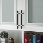 goldenwarm 10 Pack Black and Gold Cabinet Pulls 6-1/4 Inch Kitchen Cabinet Handles Black Drawer Pulls for Dresser Bathroom Modern Hardware,Zinc Alloy Base