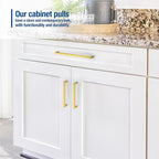 JOY DECOR 12 Pack Cabinet Handles, Gold Cabinet Pulls, 12-3/5 Inch Kitchen Closet Handles Square Drawer Pulls Stainless Steel Drawer Hardware, 320mm Hole Centers