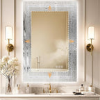 60x36 LED Mirror for Bathroom with Front and Backlit Light Up Digital Mirrors for Wall,Anti Fog,Stepless Dimmable,Tempered Silver Glass Smart Vanity Mirror for Bathroom