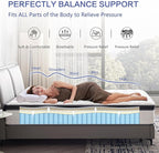 12 Inch King Size Hybrid Mattress - Medium Firm, Memory Foam & Pocket Springs, Motion Isolation, Edge Support, Pressure Relief, Ships Compressed