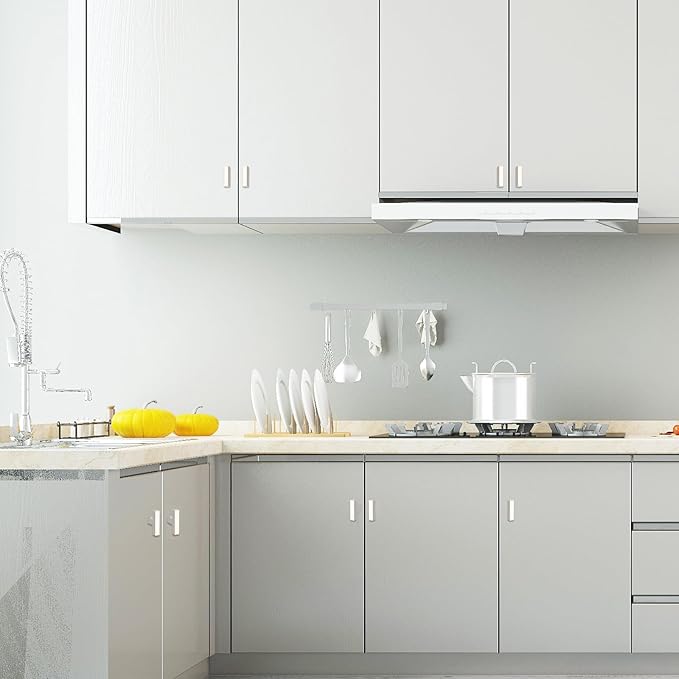 Cabinet Pulls Single Hole Cabinet Handles, 5 Pack Square Brushed Nickel Bar Cabinet Pulls Drawer Cabinet Knobs Cupboard Hardware Cabinet Handles, Stainless Steel Single Hole Cabinet Knobs