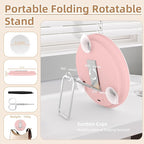 20X Magnifying Mirror with Light, Large 6inch Lighted Magnified Mirror 20x with 3 Suction Cups and 360° Table Stand, Rechargeable 3 Colors Dimming Vanity Makeup Mirror with Tweezers & Scissors