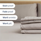 Queen Size 4 Piece Sheet Set - Comfy Breathable & Cooling Bed Sheets Set - Hotel Luxury Bedding for Women, Men, Kids, Teens, Boys & Girls - Deep Pockets, Soft and Wrinkle Free - Oeko-Tex - Light Grey