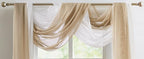 Warm Home Designs Extra Long Taupe Brown Sheer Window Scarf. Valance Scarves are 54 X 216 Inches. Great As Wedding Arch Draping Fabric, Bed Canopy Or for Decorative Project. AM Taupe 216"