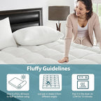 CYMULA Mattress Topper Short Queen Size - Extra Thick Cooling Mattress Pad Cover for Back Pain - Soft Mattress Protector Bed Topper Pillow Top with 8-21 Inch Deep Pocket 3D Snow Down Alternative Fill