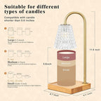 Hong-in Candle Warmer Lamp, Candle Lamp Warmer with Timer,Wax Melt Warmer,Crystal Candle Heater Lamp for Scented Wax, Elegant Home Decor, Clear Glass