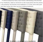 24KF Upholstered Tufted Button Linen Fabric Headboard,Comfortable Fashional Headboard King/CA King Size,Granite