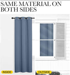 NICETOWN Thermal Insulated Curtains Blackout Draperies, Stone Blue, Set of 2, 29 by 40 inches Long, Window Treatment Solid Grommet Room Darkening Drape Panels for Bedroom