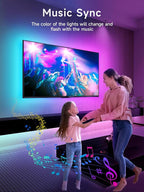 TV LED Lights, 13.1ft LED Lights for 43-60in TV, RGB TV Backlight Behind with Music Sync Bluetooth APP and Remote Control Strip Light USB Powered for Bedroom Gaming Room Decor