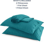 Bedsure King Size Sheets Set, Cooling Sheets for Hot Sleepers, Rayon Derived from Bamboo, Breathable & Soft, Deep Pocket Up to 16 Inches, Hotel Luxury Silky Bedding, Turquoise