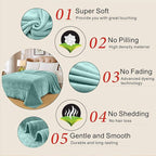 Fleece Blankets for All Season - Premium Lightweight Anti-Static Throw for Twin/Twin XL Size Bed Extra Long Soft Brush Fabric Warm Sofa Thermal Blanket 66" x 90"(Sage Green)