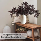 Lyrow 3 Pack Artificial Cimicifuga Plant Leaf Spray Faux Plum Cimicifuga Ramosa Leaf Branch Faux Fall Spray Silk Plants for Home Vase Wedding Garden Farmhouse Table Mantel Decor (32 Inches)