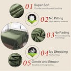 Fleece Blanket Twin Size 350GSM Lightweight Throw for The Bed Extra Soft Brush Fabric Super Warm Sofa Blanket 66" x 90"(Green Twin)