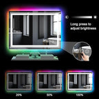 LED Mirror for Bathroom, 20"X28" with 8 RGB Backlit +3 Front Lit (Adjustable Individually), Anti-Fog, Lighted Bathroom Vanity Mirror for Wall, Shatterproof, Memory Function, Tempered Glass