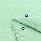 HYMOKEGE Mint Green Full Size Comforter Sets Seersucker 7 Pieces, All Season Luxury Bed in a Bag for Bedroom, Bedding Set with Comforter, Sheets, Pillowcases & Shams