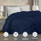 Utopia Bedding Comforter Duvet Insert, Quilted Comforter with Corner Tabs, Box Stitched Down Alternative Comforters Queen Size (Navy)