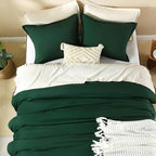 Litanika Dark Emerald Green Twin/Twin XL Comforter Set, 2 Pieces Solid Forest Bedding Set, All Season Fluffy Bed Set (66x90In Comforter & 1 Pillowcase)