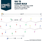 Joiedomi Christmas String Lights Indoor,200(2x100) Mini Multicolor Light with 42.8 FT White Wire,Lighting Decor for Patio Dorm Classroom Bedroom Holiday Wedding Party Garland Birthday Festival