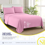 California King Sheet Sets - Breathable Luxury Sheets with Full Elastic & Secure Corner Straps Built In - 1800 Supreme Collection Cal King Deep Pocket Bedding Set, Sheet Set, California King, Pink