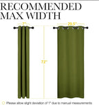 NICETOWN Bedroom Curtain Panels Blackout Draperies, Christmas Holiday Decor Thermal Insulated Solid Grommet Blackout Curtains/Drapes (One Pair, 34 by 72-inch, Olive Green)