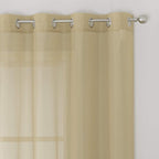 KEQIAOSUOCAI Taupe Sheer Curtains 84 inch Length - Sheer Home Decoration Window Coverings for Loft Narrow Window (54 Wide x 84-inch Long,2 Pack)