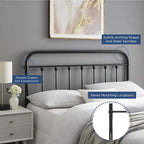 Modway MOD-6153-BLK Sage Full Metal Headboard, Black