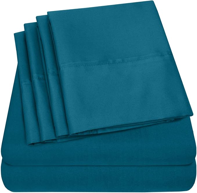 Twin XL Size Bed Sheets - 4 Piece 1500 Supreme Collection Fine Brushed Microfiber Deep Pocket Twin X-Large Sheet Set Bedding - 1 EXTRA PILLOW CASES, GREAT VALUE, Twin XL, Teal