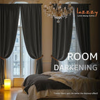 Lazzzy Velvet Blackout Curtains Thermal Insulated Room Window Drapes Super Soft Luxury Curtains for Living Room Bedroom Rod Pocket 2 Panels, Grey, 42" W x 84" L