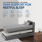 Greaton, Box Spring Bed Base Twin XL Size, 4-Inch Wood Amish Made in USA – Quiet Noise Free, 2-Pieces Under Mattress-Support BoxSpring, Fully Assembled, White, 4" Foundation