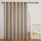 RYB HOME Vertical Linen Blended Curtains for Kitchen Kids Room Playroom, Elegant Light Filtering Semi Sheer for Machine Washable Durable Breathable Privacy Home Decor, Khaki, W 60 x L 90, 1 Pc