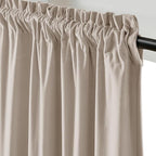 Lazzzy Velvet Blackout Curtains Thermal Insulated Room Window Drapes Super Soft Luxury Curtains for Living Room Bedroom Rod Pocket 2 Panels, Oatmeal, 52" W x 108" L