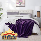 Walensee Sherpa Fleece Blanket (Throw Size 50”x60” Purple) Plush Throw Fuzzy Super Soft Reversible Microfiber Flannel Blankets for Couch, Bed, Sofa Ultra Luxurious Warm and Cozy for All Seasons
