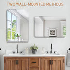 Frameless Bathroom Mirror for Over Sink,Wall Mounted Vanity Mirrors 24x32in,Rounded Rectangle Mirror Frameless with Polished Edge for Bedroom,Living Room,Entryway,Shatterproof (Horizontal/Vertical)