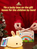 【Gifts Package】 Bunny Night Light for Kids Lamp, 16 Colors & Remote Rechargeable Kids Night Lights for Bedroom, Cute Gifts for Girls Gifts for Women