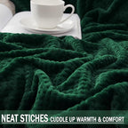 Exclusivo Mezcla Fleece Throw Blanket Extra Large, Super Soft and Warm Blankets for Couch, Sofa and Bed Waffle Textured, Cozy, Fuzzy and Lightweight (Forest Green, 50x70 Inches)