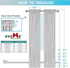 OVZME 2 Pack Ivory Sheer Curtain Panels - 120 Inches Length Light Filtering Sheer Curtains for Living Room, Elegant Window Treatments for Sliding Glass Door, Each 42" W x 120" L