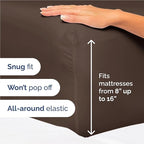 Twin XL 4 Piece Sheet Set - Comfy Breathable & Cooling - Ultra Soft Hotel Luxury Bedding Set w/ 8-16 Inch Deep Pockets - 1 Flat & 1 Fitted Sheet & 2 Pillowcases - Wrinkle Free and Easy Care - Brown