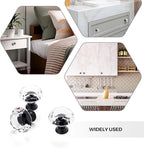 Ravinte 5 Pack Crystal Drawer Knobs - Glass Cabinet Knobs, Diamond Shaped, 30 mm with Black Base
