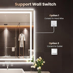 36"X36" LED Bathroom Mirror with Front Lights and Backlit, Anti-Fog, Dimmable, Shatter-Proof Tempered Glass, Lighted Bathroom Vanity Mirror for Wall with 3 Colors, Memory Function