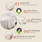 Polar Fleece Blankets King Size for The Bed Extra Soft Brush Fabric Super Warm Sofa Blanket 90" x 108"(Ivory King)