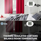 BGment Christmas Room Darkening Curtains 84 Inches Long - Grommet Thermal Insulated Drapes Window Treatment Curtains for Bedroom, 2 Panels, 52 x 84 Inch, Red