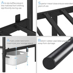 Yaheetech Queen Size Metal Platform Bed Frame with Simple Headboard and Footboard, Mattress Foundation for Under Bed Storage, Steel Slat Support, No Box Spring Needed, Easy Assembly, Black